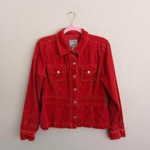 Y2K RED OLD NAVY BRAND CORDUROY BUTTON UP JACKET